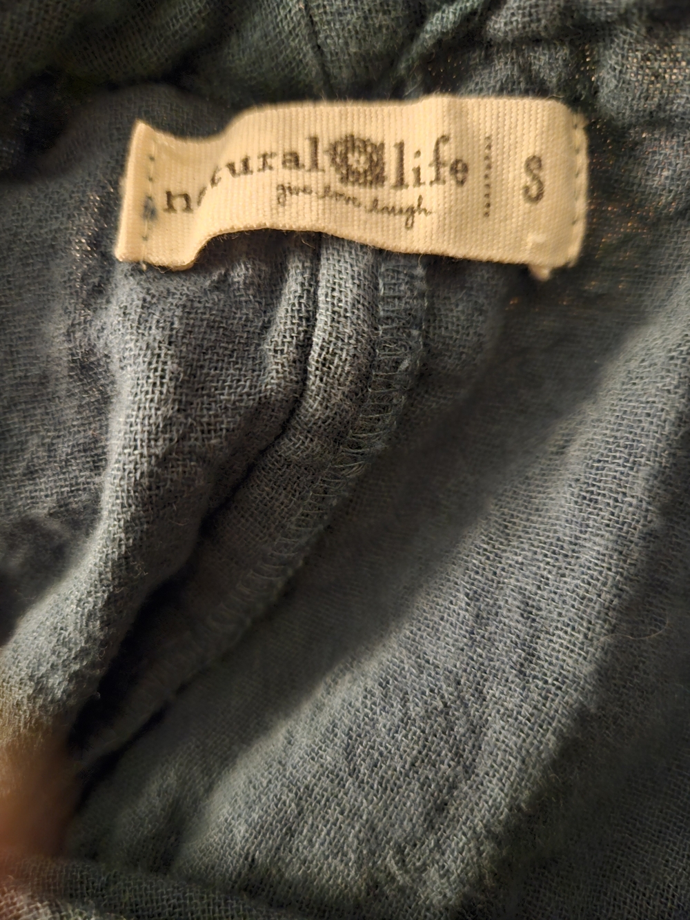 NATURAL LIFE 100% Cotton Sleeveless Wide Leg Dusty Blue Jumpsuit with 2Pockets - Picture 5 of 6
